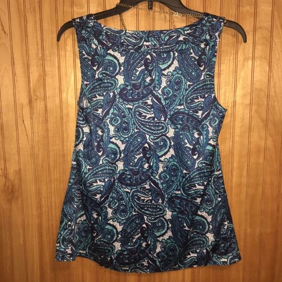 Anne Klein Blue Paisley Top Sz M - Picture 3 of 5